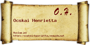 Ocskai Henrietta névjegykártya